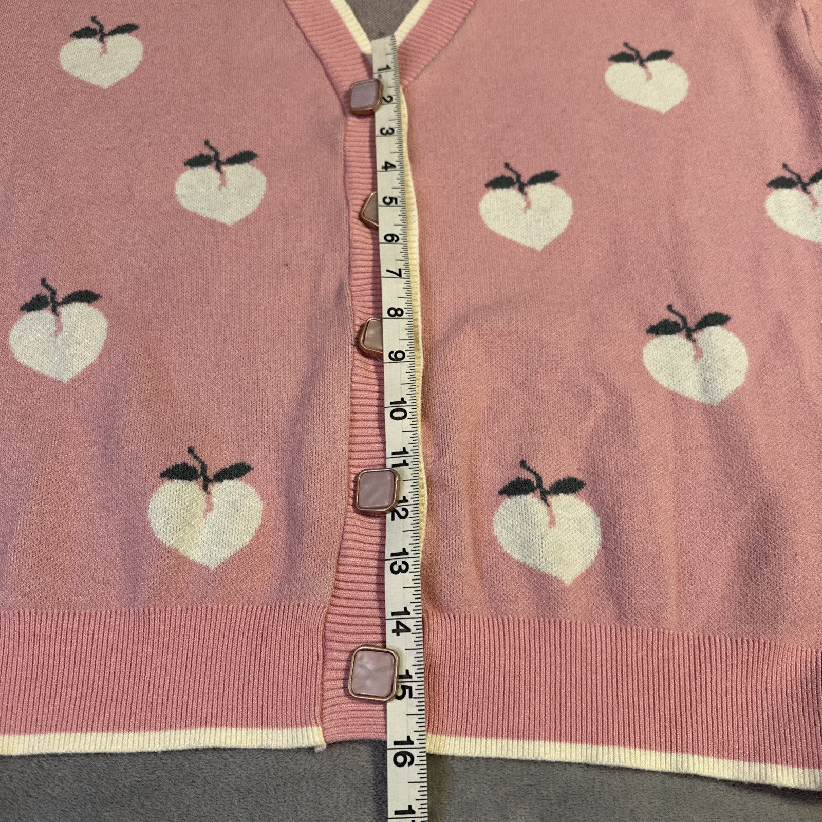 Soft Girl Kawaii Cardigan Pink Peaches Medium Coquette Cottageco - photo 3