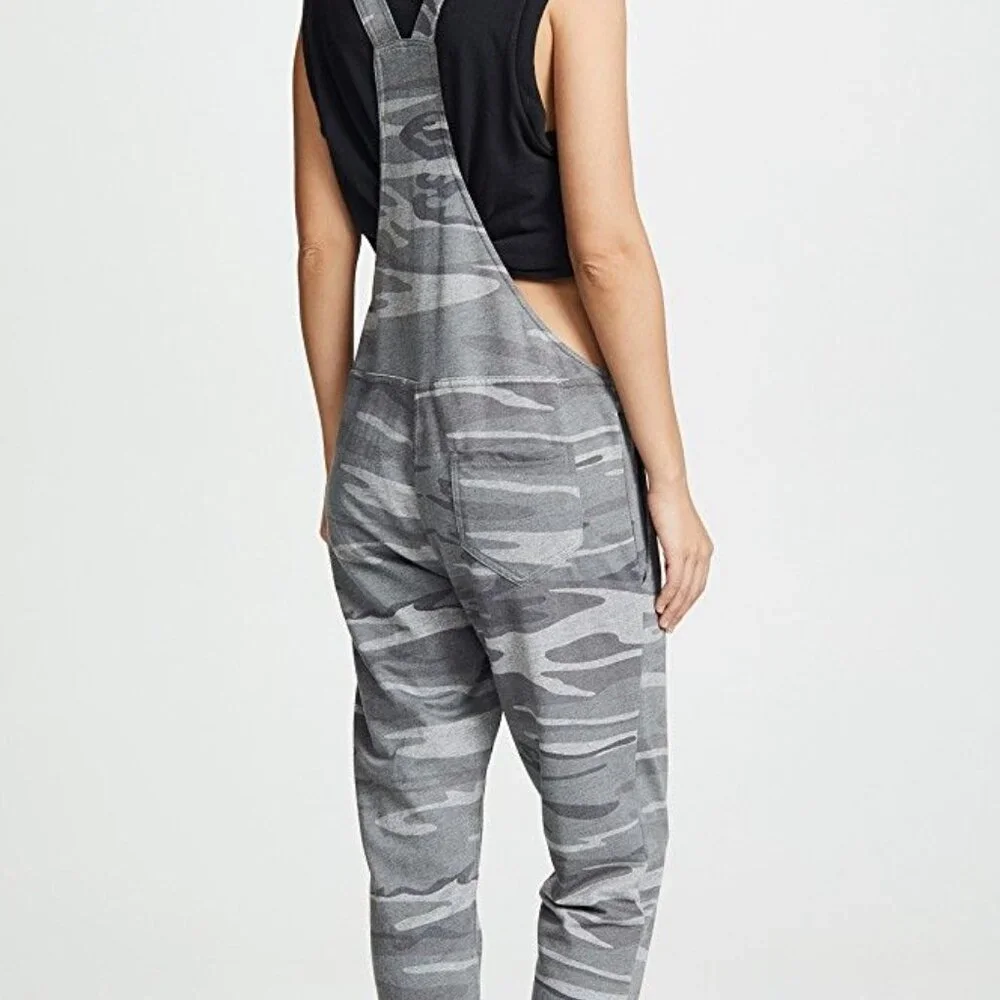 Z Supply Mureile Knit Overalls - Gray Camo - Small - photo 2