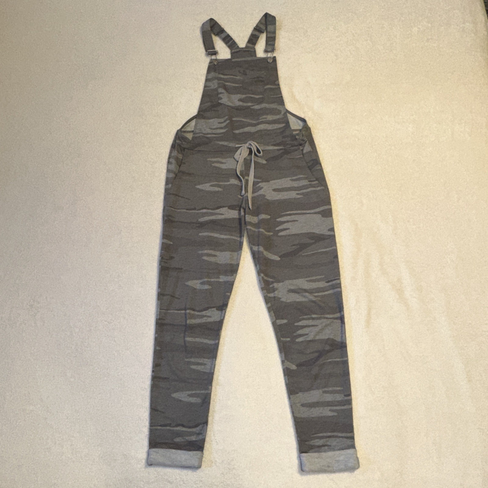 Z Supply Mureile Knit Overalls - Gray Camo - Small - photo 3