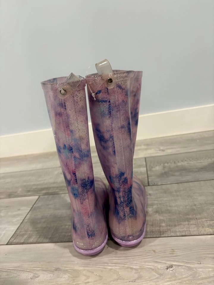 Joe Fresh Glitter Tie-Dye Rain Boots Size 6 - photo 3