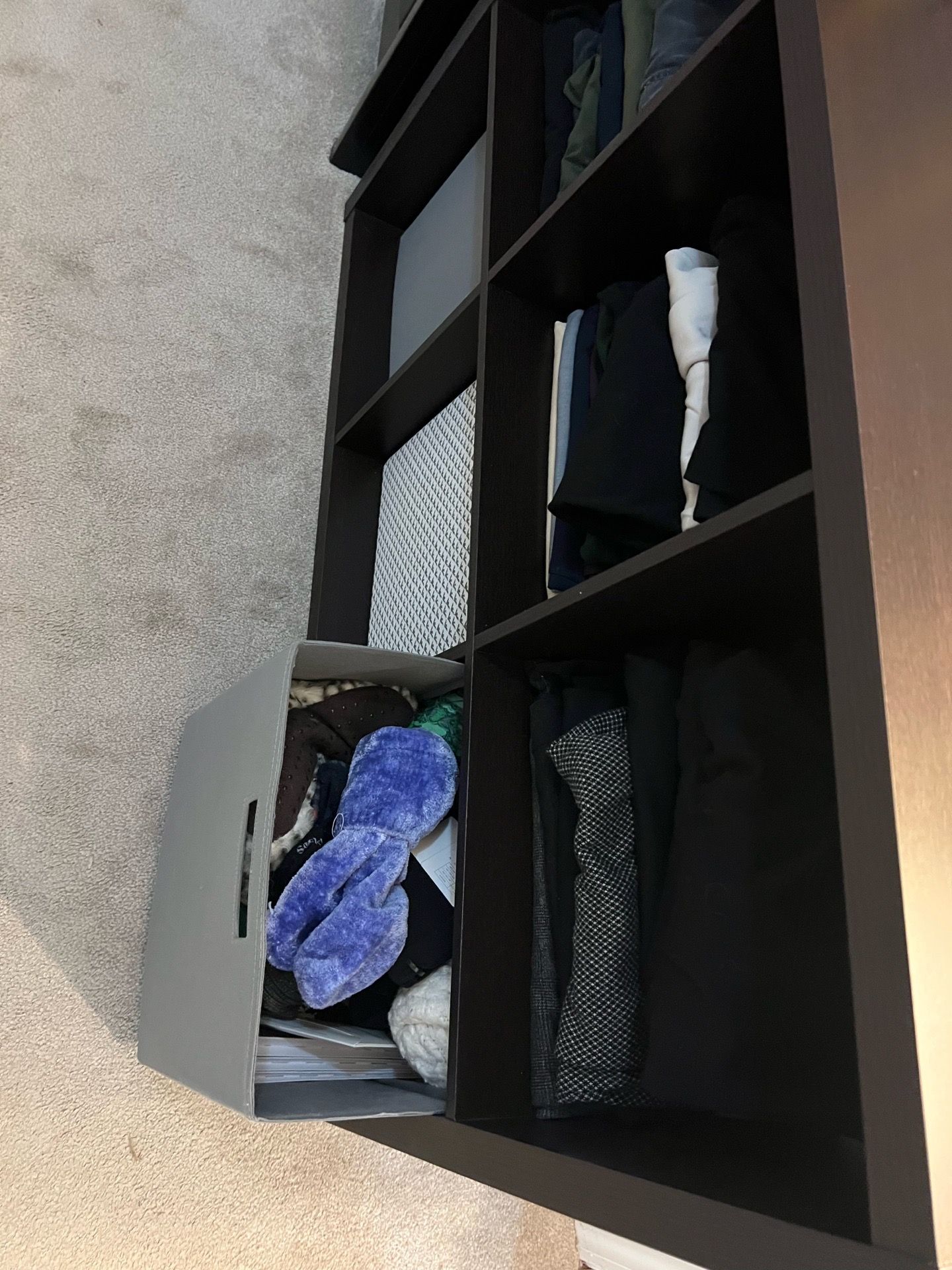 Dark Brown Cube Storage Dresser with 3 Bins - photo 4