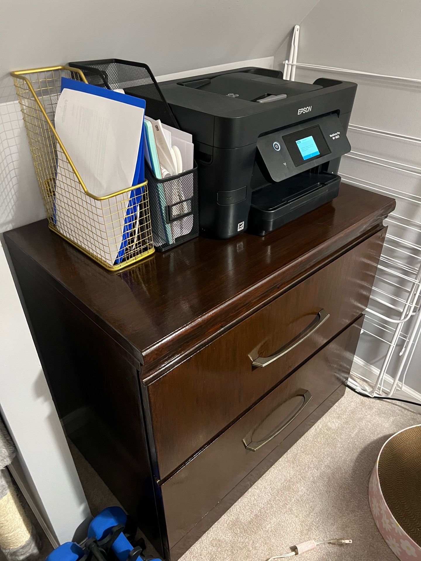 Dark Brown Heavy File Cabinet - L 30 W 20 H 28.5 in