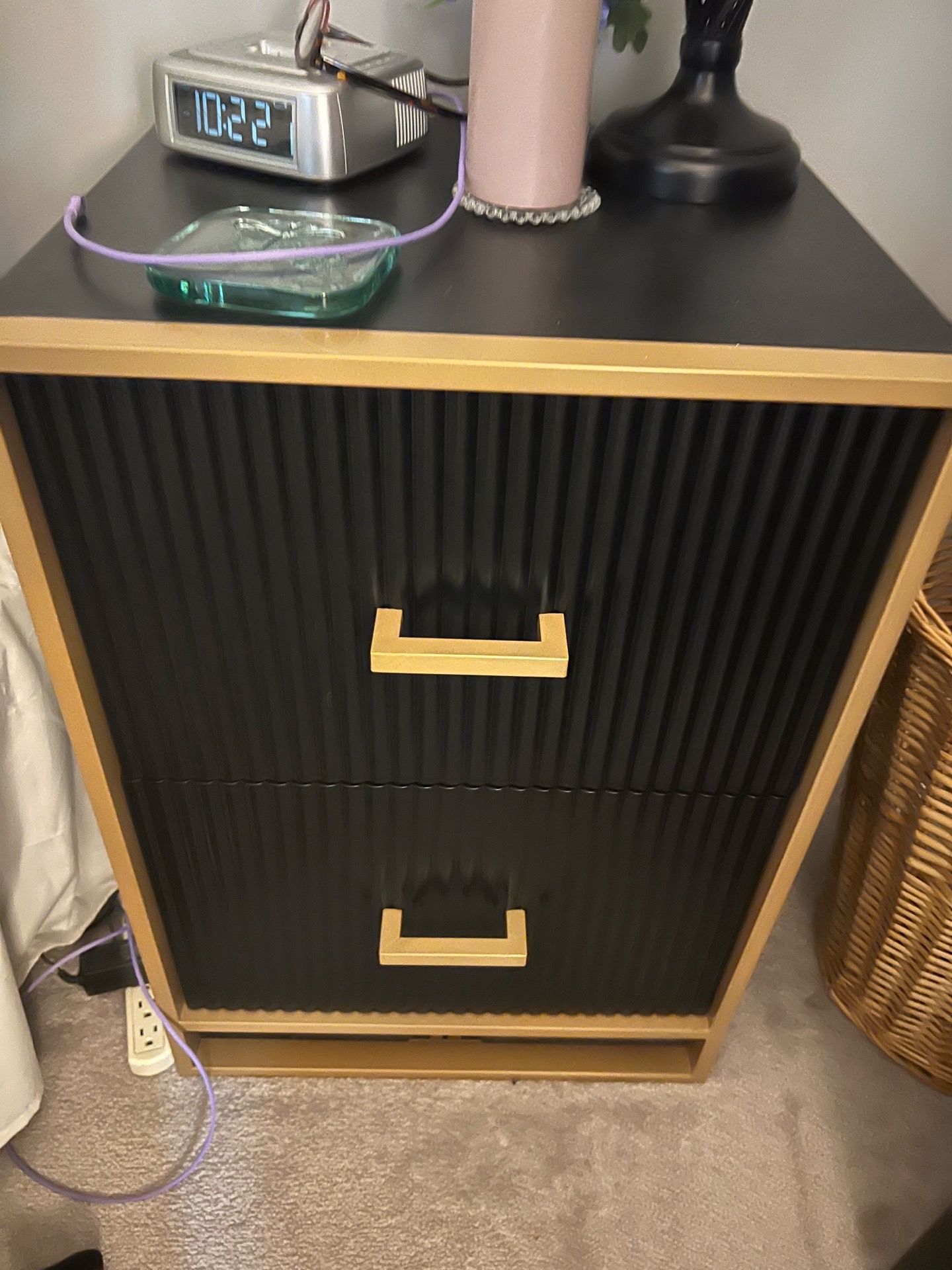 Black and Gold Nightstand