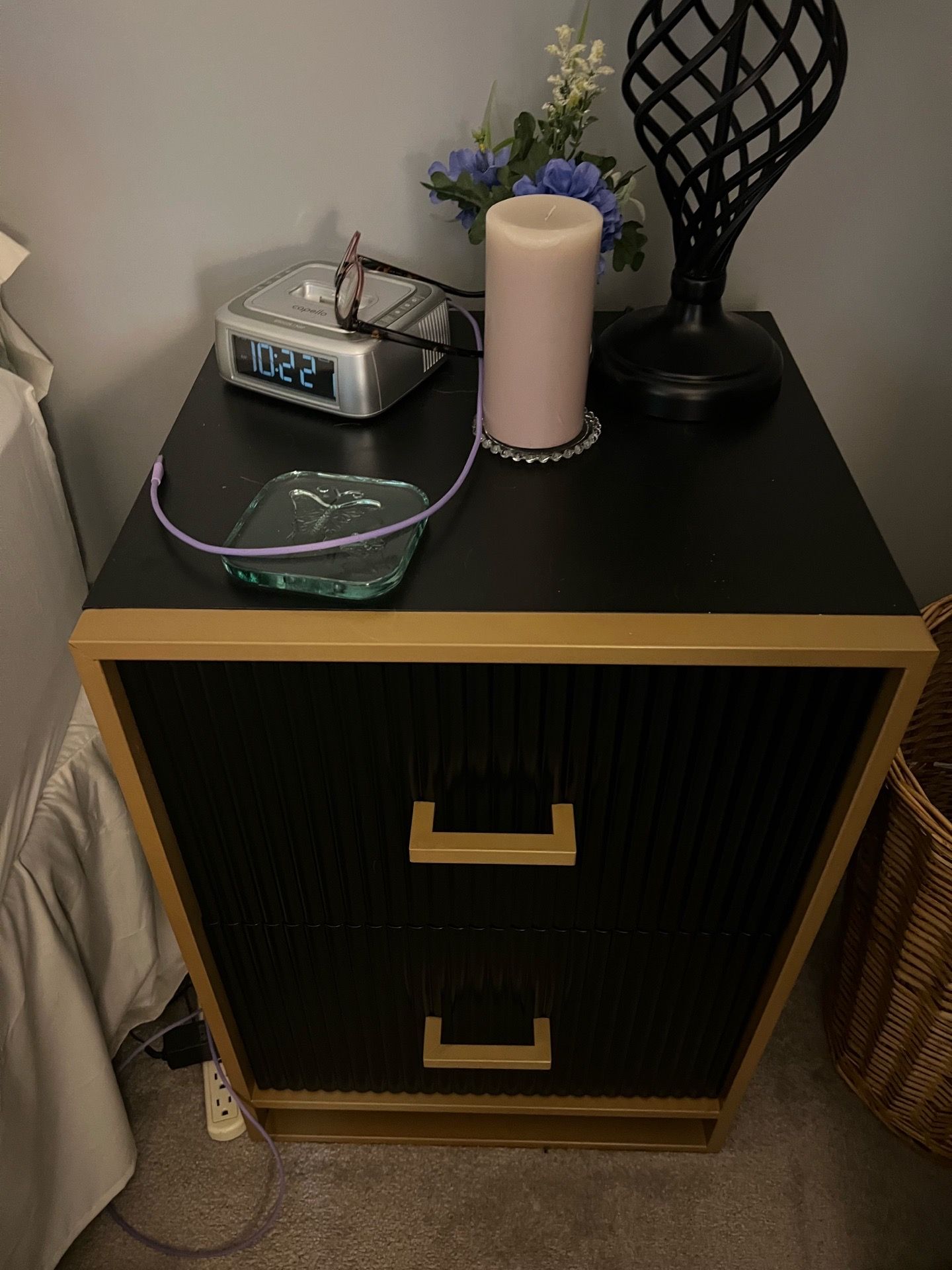 Black and Gold Nightstand - photo 2