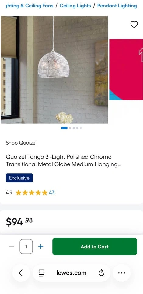 Quoizel Tango 3-Light Pendant - photo 4