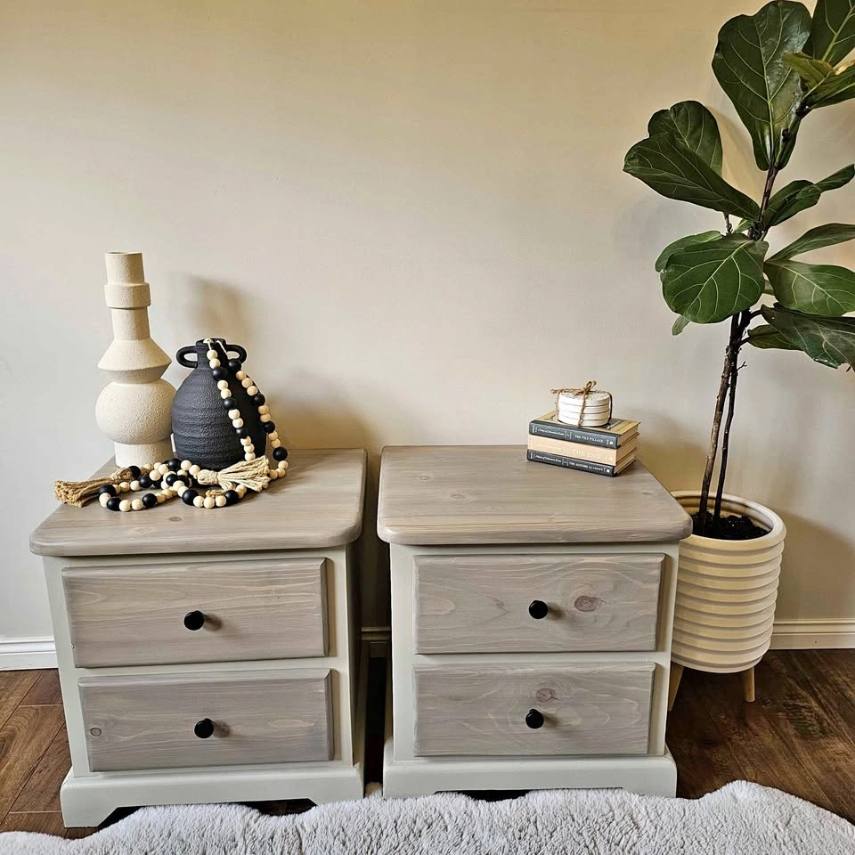 Refinished Solid Pine Nightstands