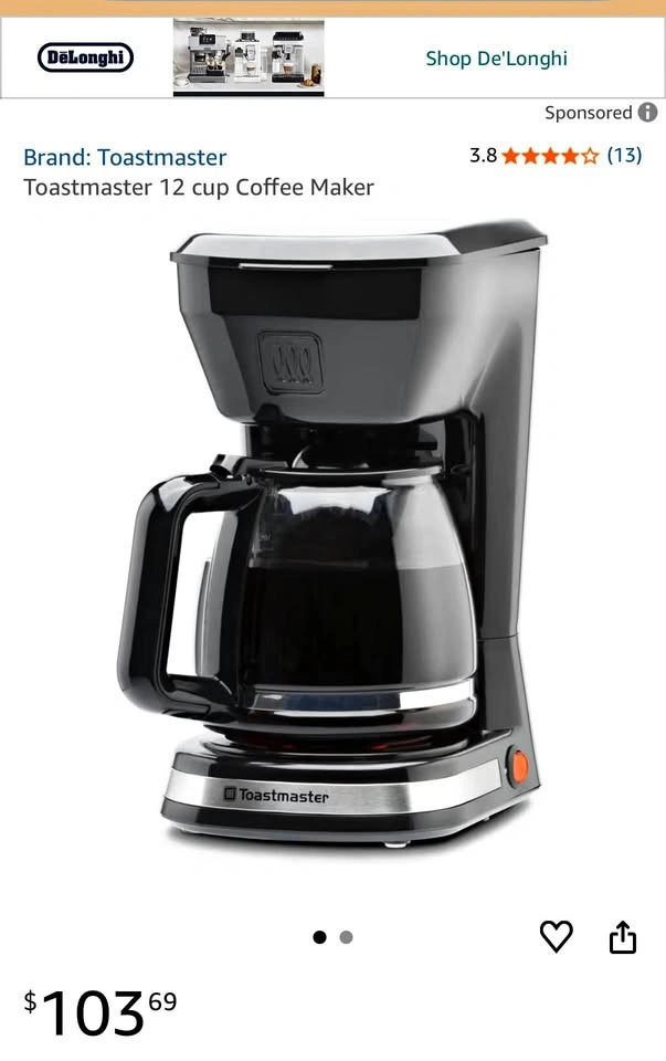 Toastmaster 12 cup Coffee Maker