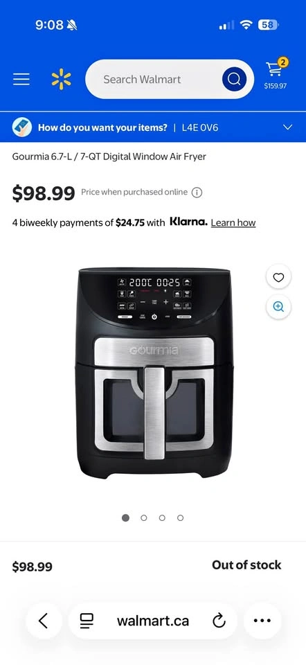 Gourmia 7 Quart Digital Air Fryer