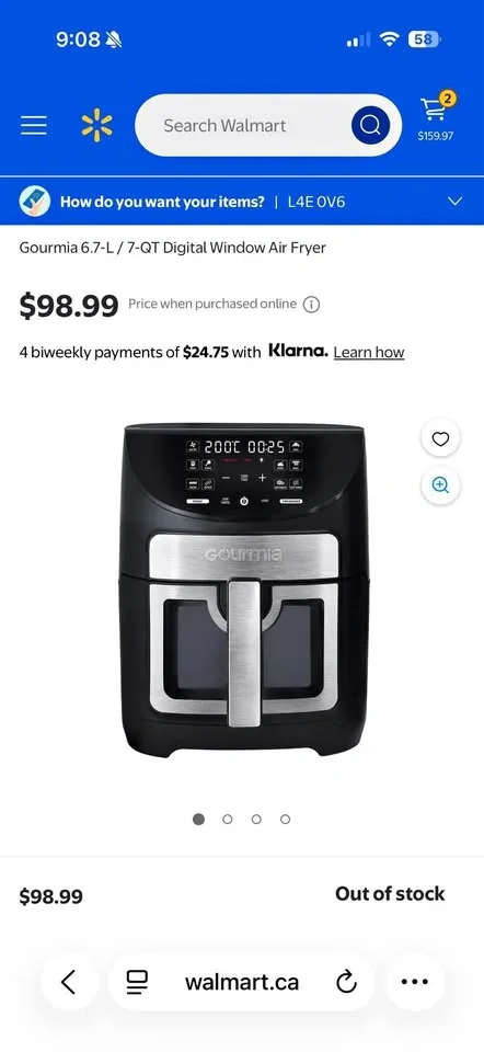 Gourmia 7 Quart Digital Air Fryer