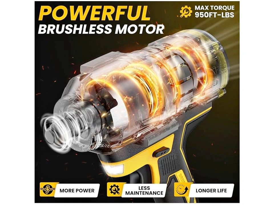 Cordless Impact Wrench 1/2" for DeWalt 20V Battery (Pickering)