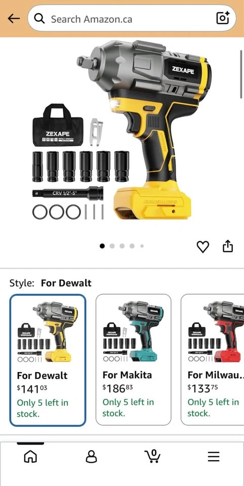 Cordless Impact Wrench 1/2" for DeWalt 20V Battery (Pickering) - photo 2