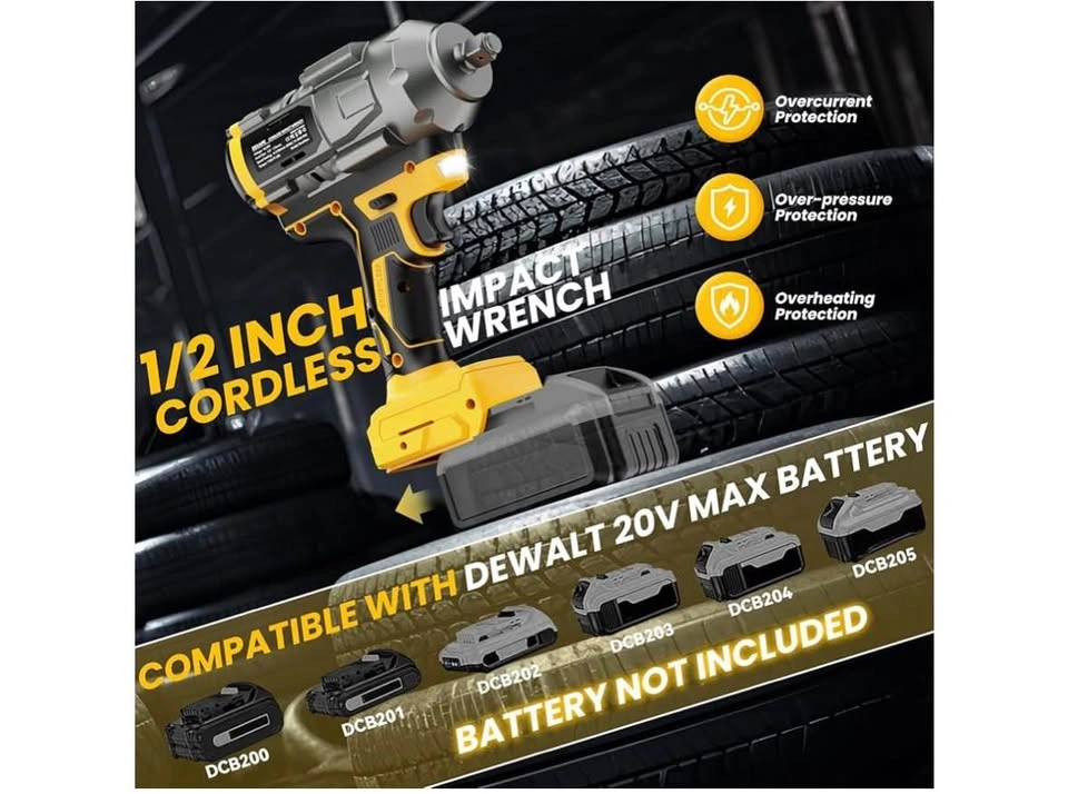 Cordless Impact Wrench 1/2" for DeWalt 20V Battery (Pickering) - photo 3