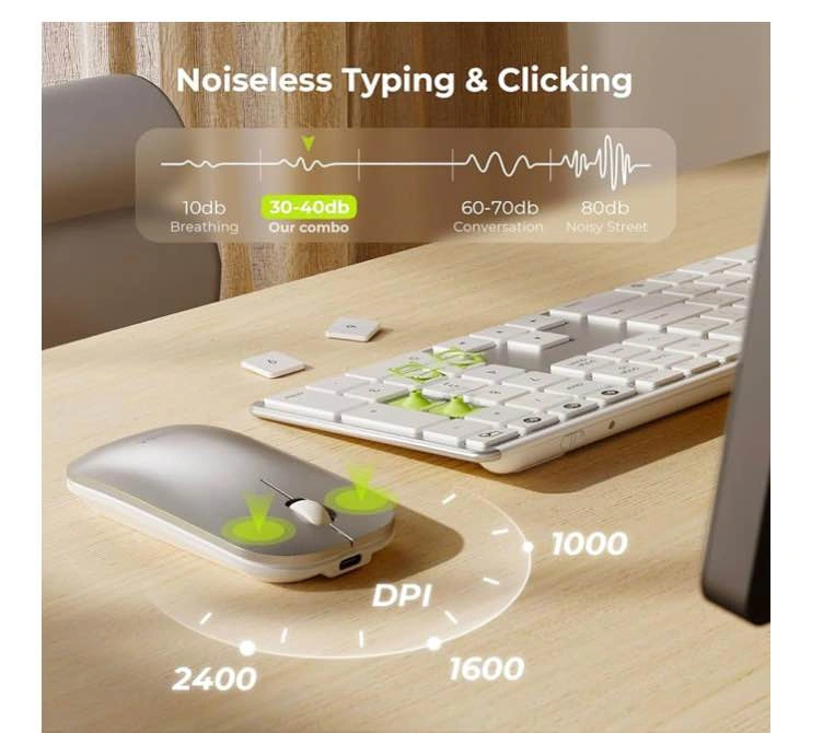 Seenda Bluetooth Keyboard & Mouse for Mac - Multi-Device Recharg - photo 4