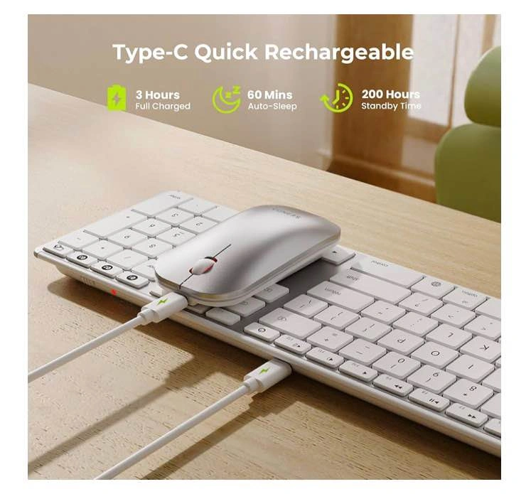 Seenda Bluetooth Keyboard & Mouse for Mac - Multi-Device Recharg - photo 5