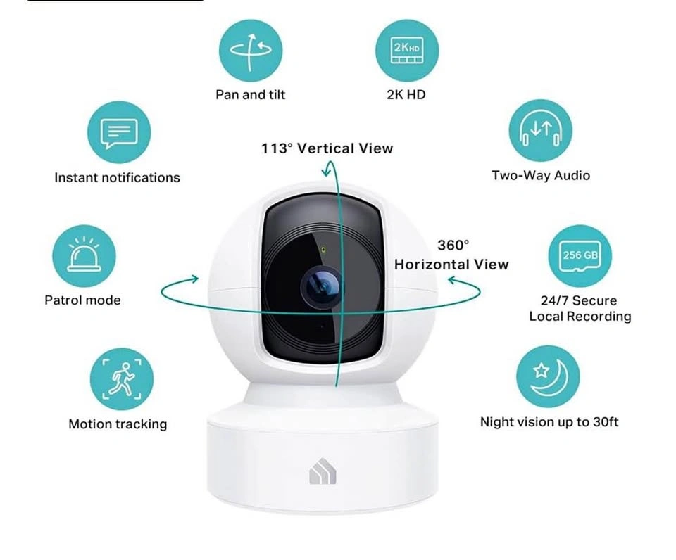 Kasa Smart 2K Security Camera for Baby monitor Pan Tilt, 4MP HD