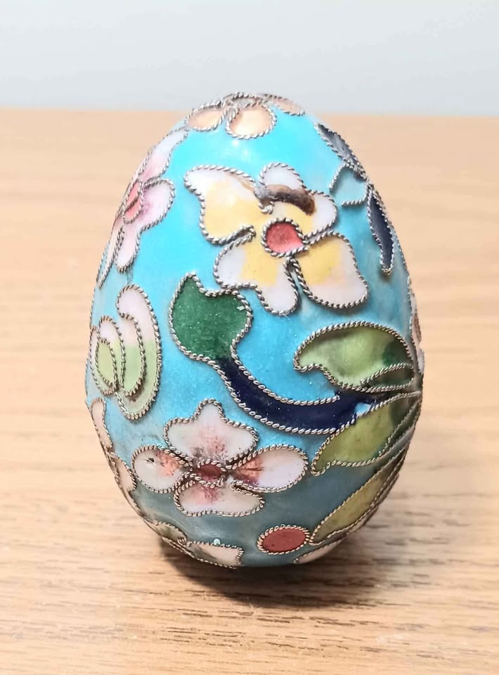 Handmade Cloisonne Brass Egg - photo 2