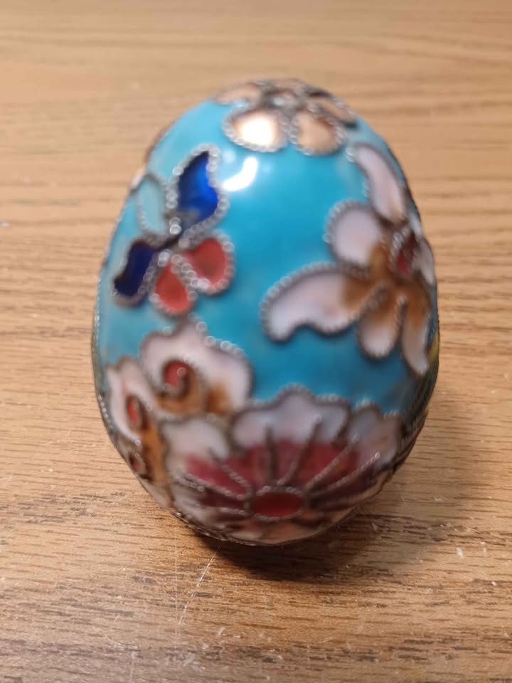 Handmade Cloisonne Brass Egg - photo 3