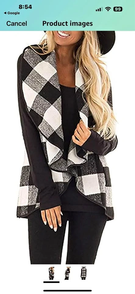 Women Open Plaid Vest