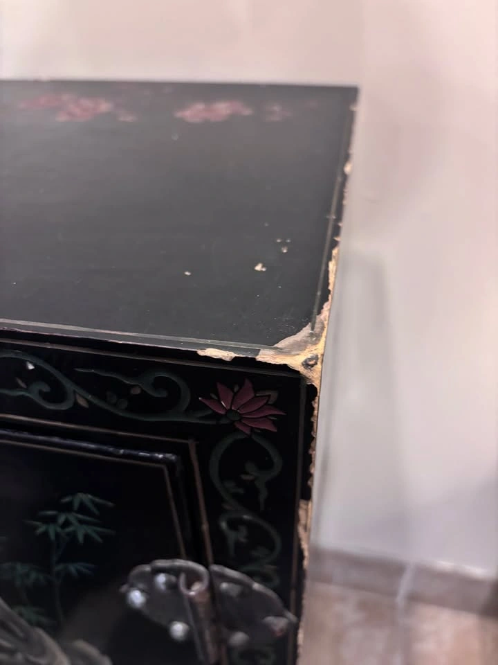 Vintage Chinese Wedding Cabinet - Black Lacquer - photo 5