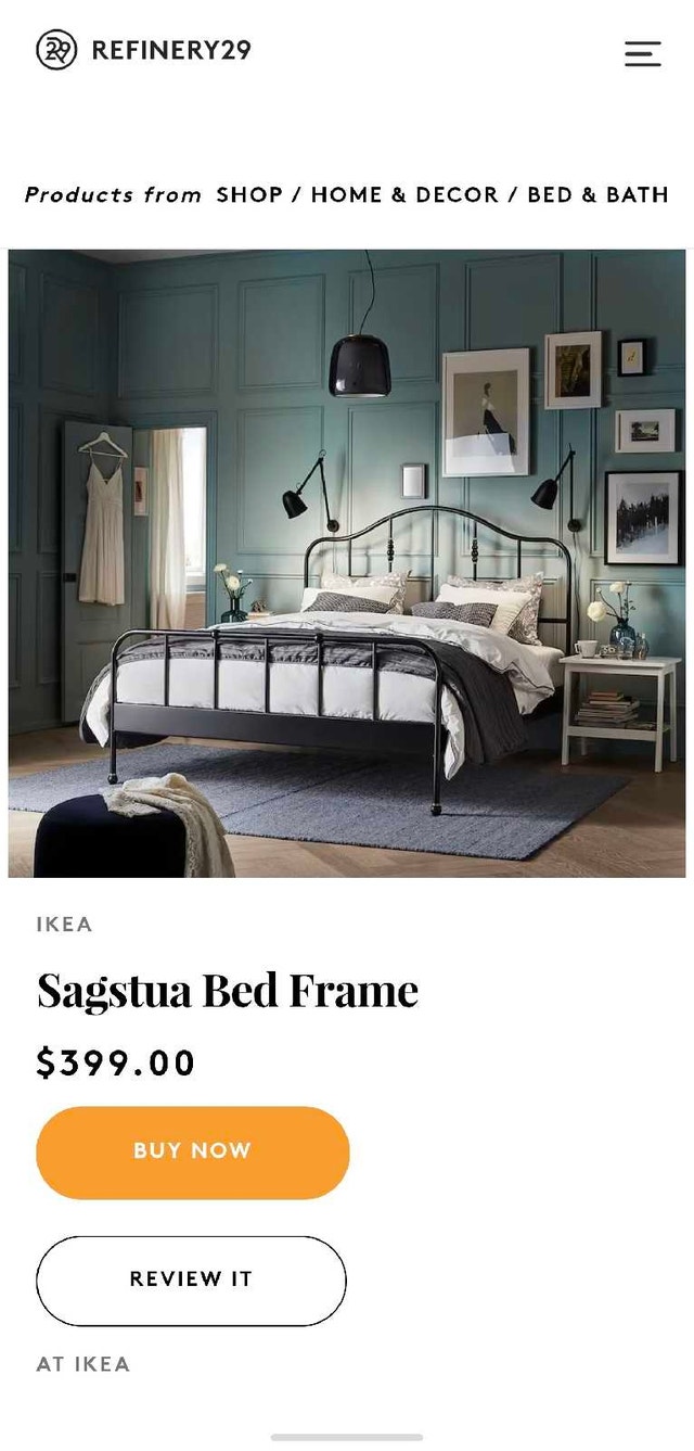 IKEA Sagstua Queen Bed Frame, Black