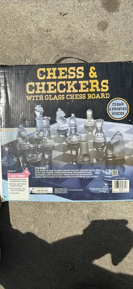 Glass Chess & Checkers Set – Complete - photo 4