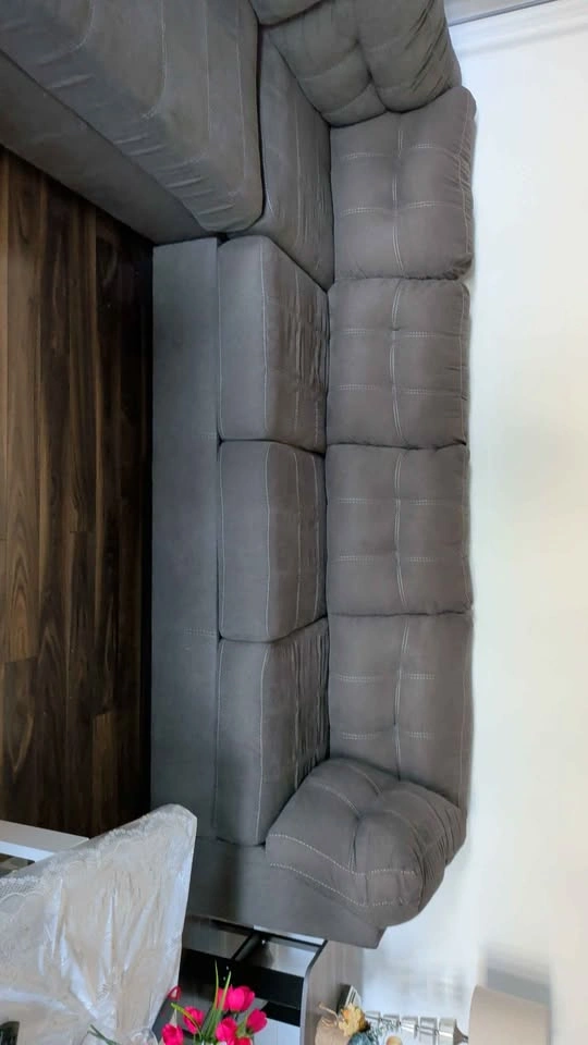 6-Seater Grey Sectional Sofa with Chaise - photo 2