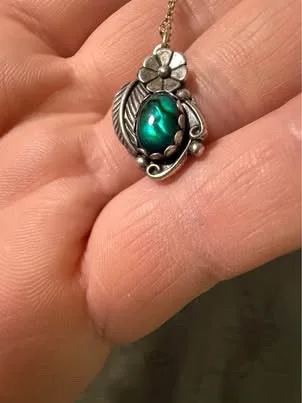 Green Opal & Sterling Pendant & Necklace - photo 2