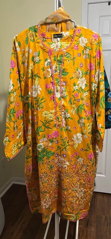 3pcs Lawn Embroidered Suit with Chiffon Dupatta - photo 5