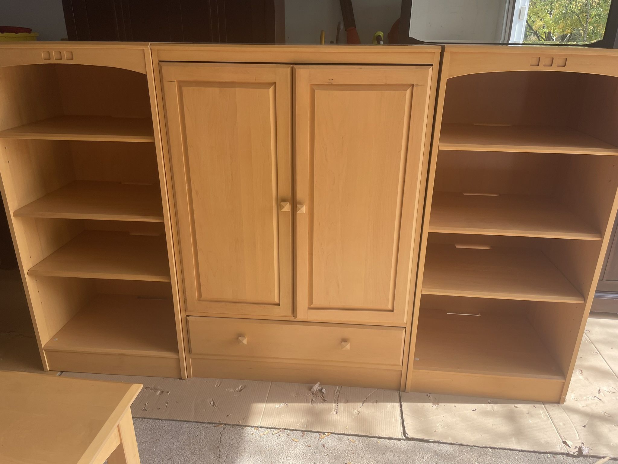 Audio Cabinet With Side Bookcase