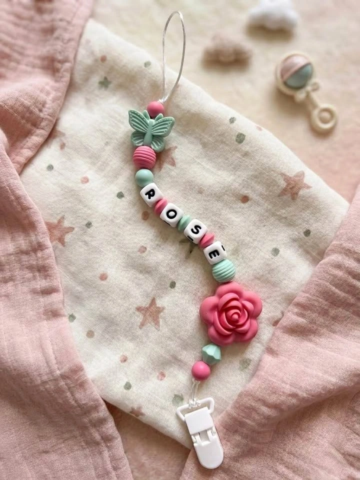 Handmade Personalized Pacifier Clips for Babies