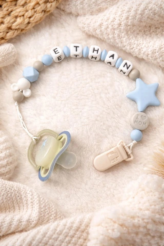Handmade Personalized Pacifier Clips – Custom Baby Name Gifts - photo 2