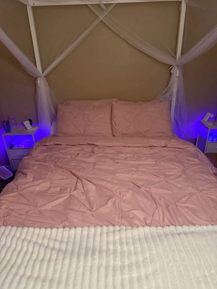 White Wood Queen Canopy Bed Frame - photo 2