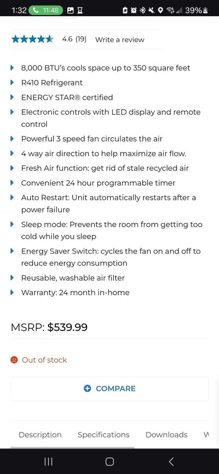 Danby 8000 BTU Window AC Unit with Remote - photo 2