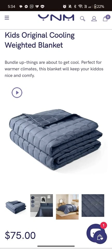 Kids weighted blanket 38x58"