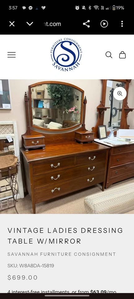 Vintage dressing table with mirror - photo 3