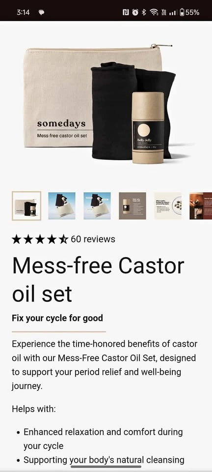 Mess free castor oil set