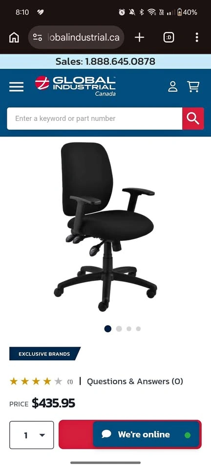 Office chair on upgraded caster wheels