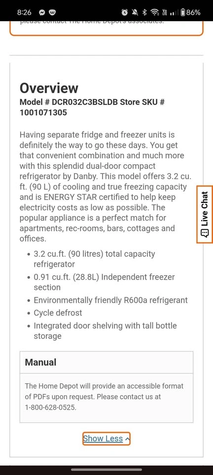 Perfect condition Danby mini fridge with freezer - photo 3