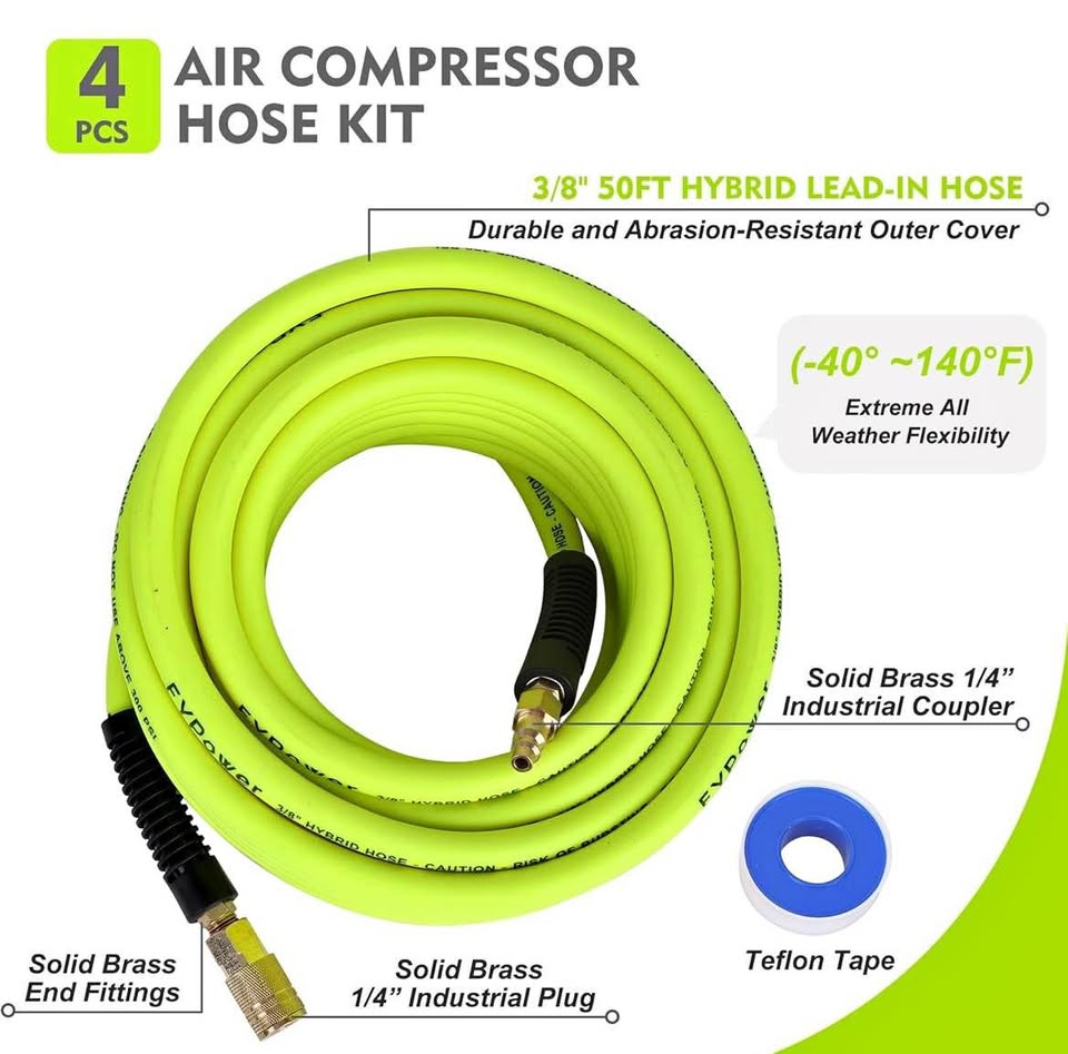 Air Compressor Hose Kit 3/8 Inch x 50 Feet New