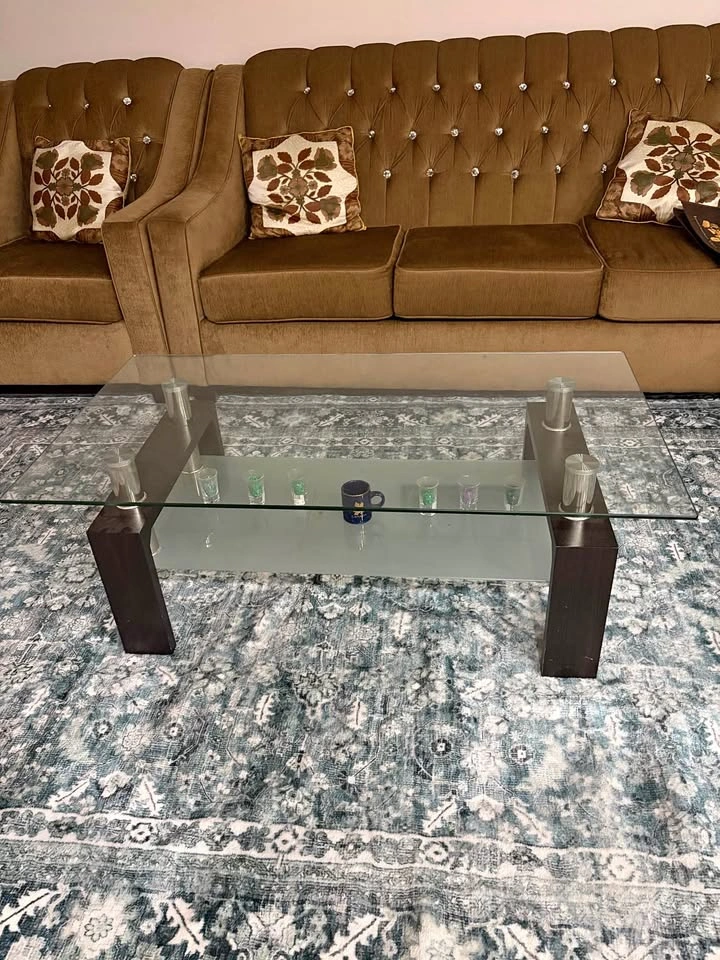Glass coffee table