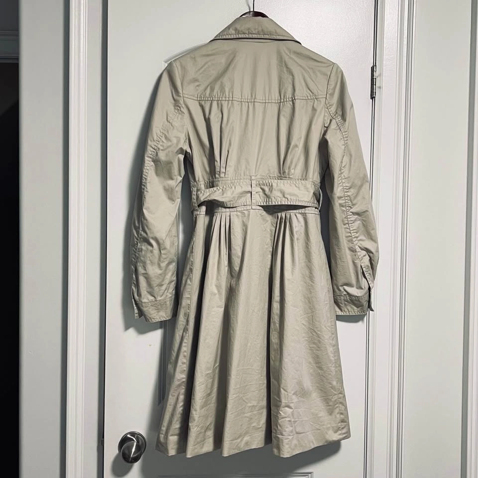 H&M Trench Coat Womens Button Up Belted / Beige / Size CA 8 US 8 - photo 5
