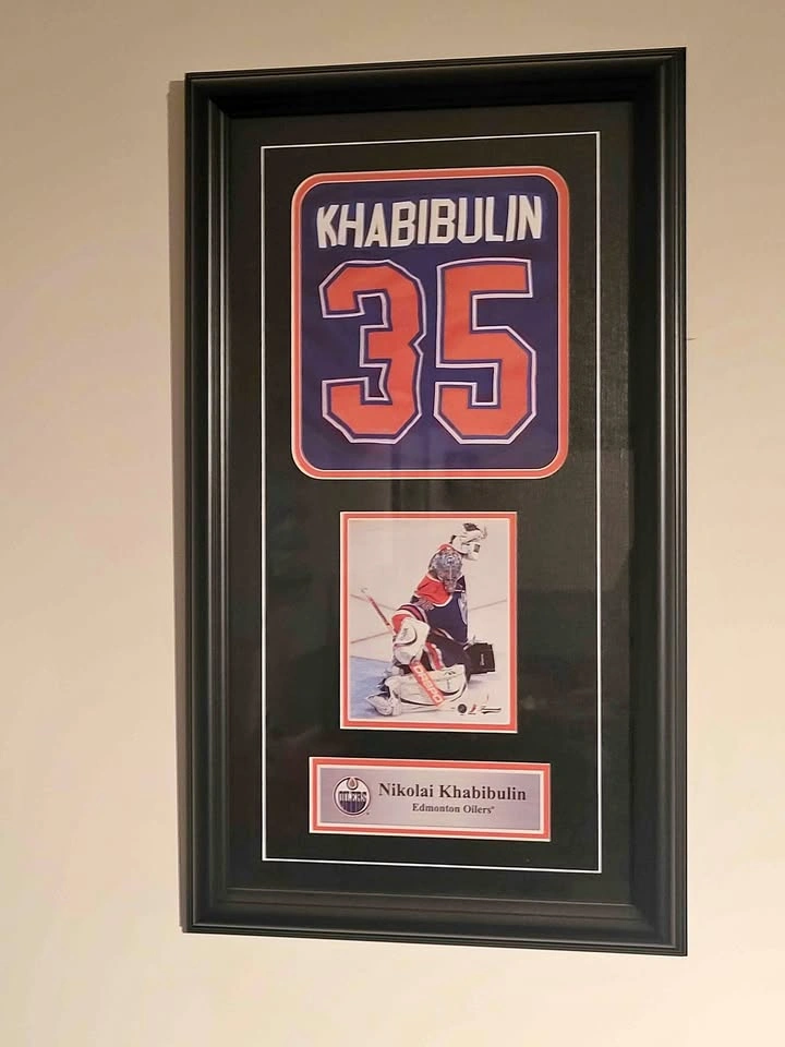 Vintage Edmonton Oilers Nikolai Khabibulin Display