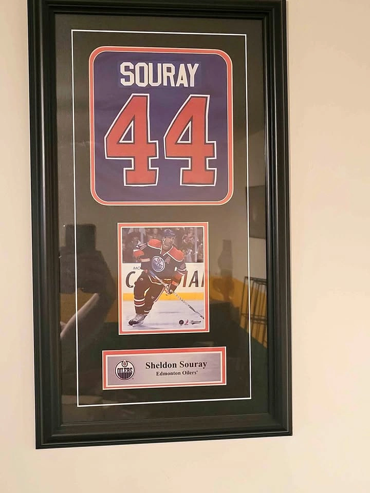 Vintage Sheldon Souray Edmonton Oilers Display