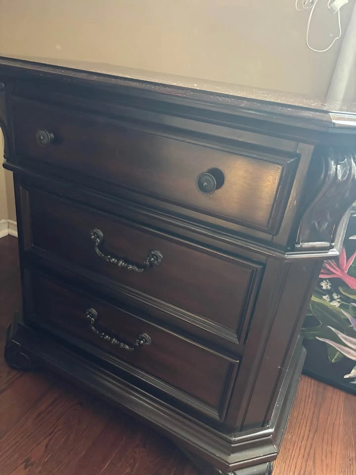 Dark Brown Wood Night Table - photo 2