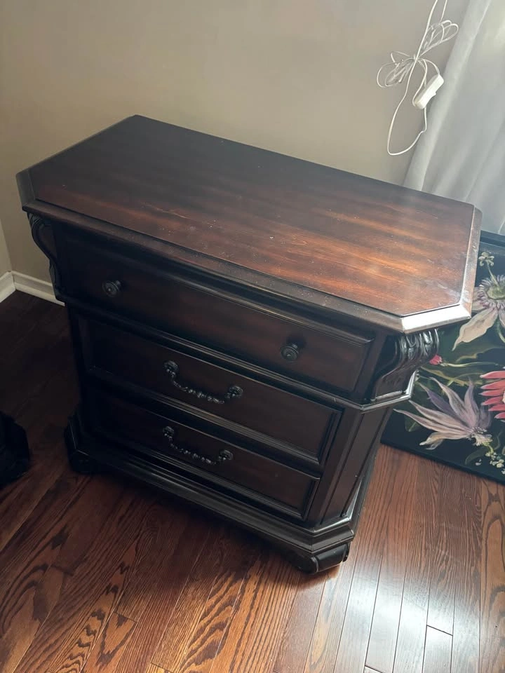 Dark Brown Wood Night Table - photo 3