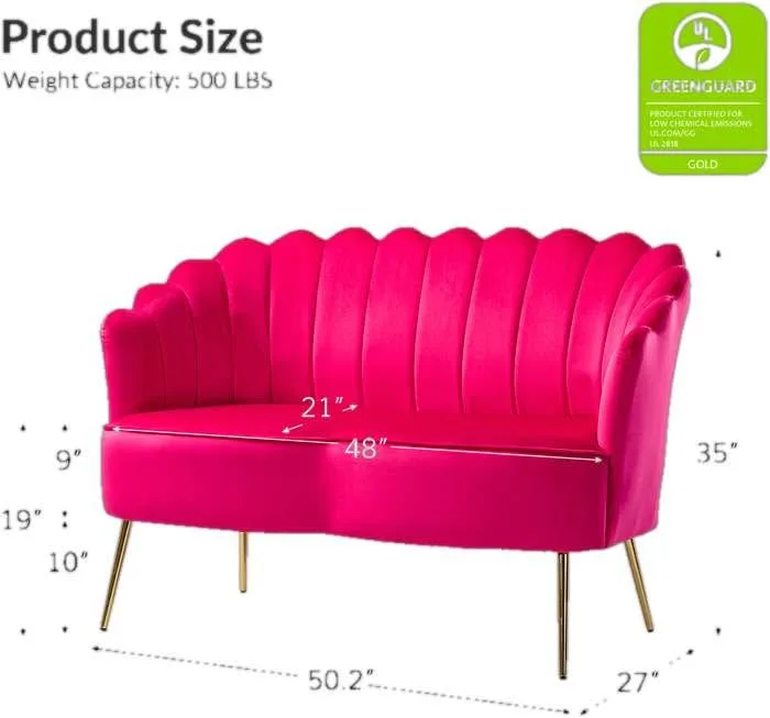 Modern Velvet Loveseat Sofa – Hot Pink – Excellent Cond. image indicator(2)