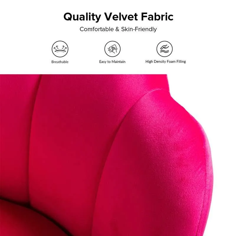 Modern Velvet Loveseat Sofa – Hot Pink – Excellent Cond. image indicator(4)