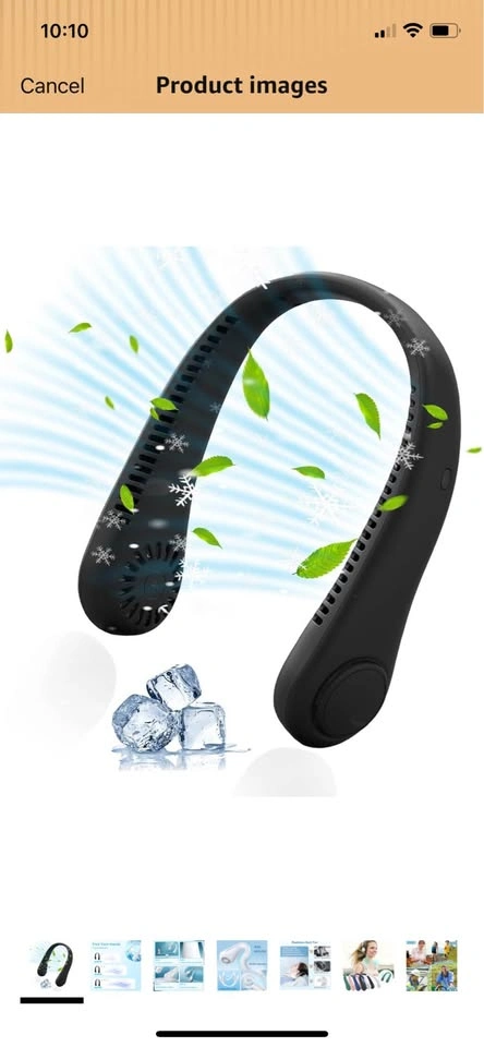 Portable Neck Fan, Rechargeable Hands-Free Bladeless Fan - photo 2