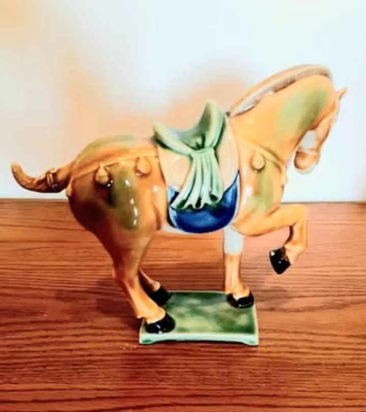 Vtg Chinese Imperial Tang Sancai Hand Crafted Horse image indicator(2)