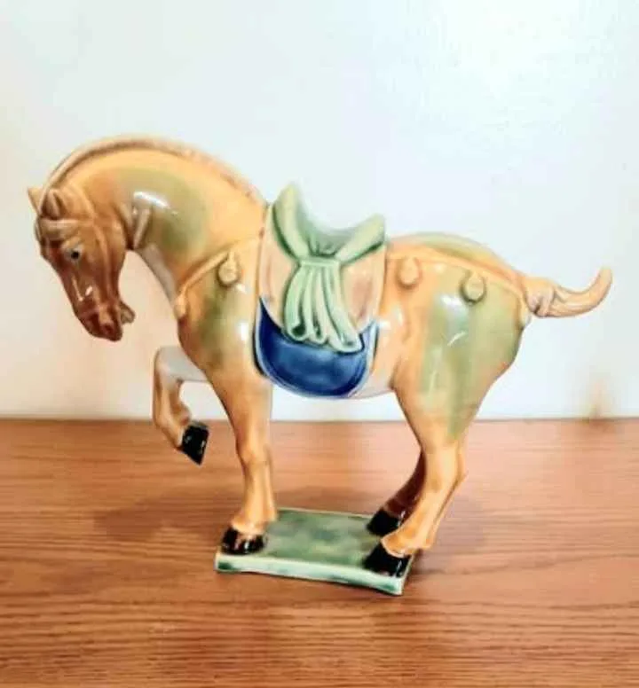 Vtg Chinese Imperial Tang Sancai Hand Crafted Horse image indicator(5)